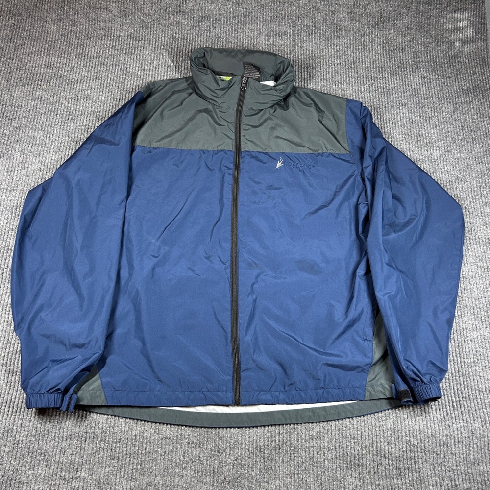 Frogg Toggs Jacket Men's XL/XXL Blue Gray Rain Full Zip Windbreaker Waterproof